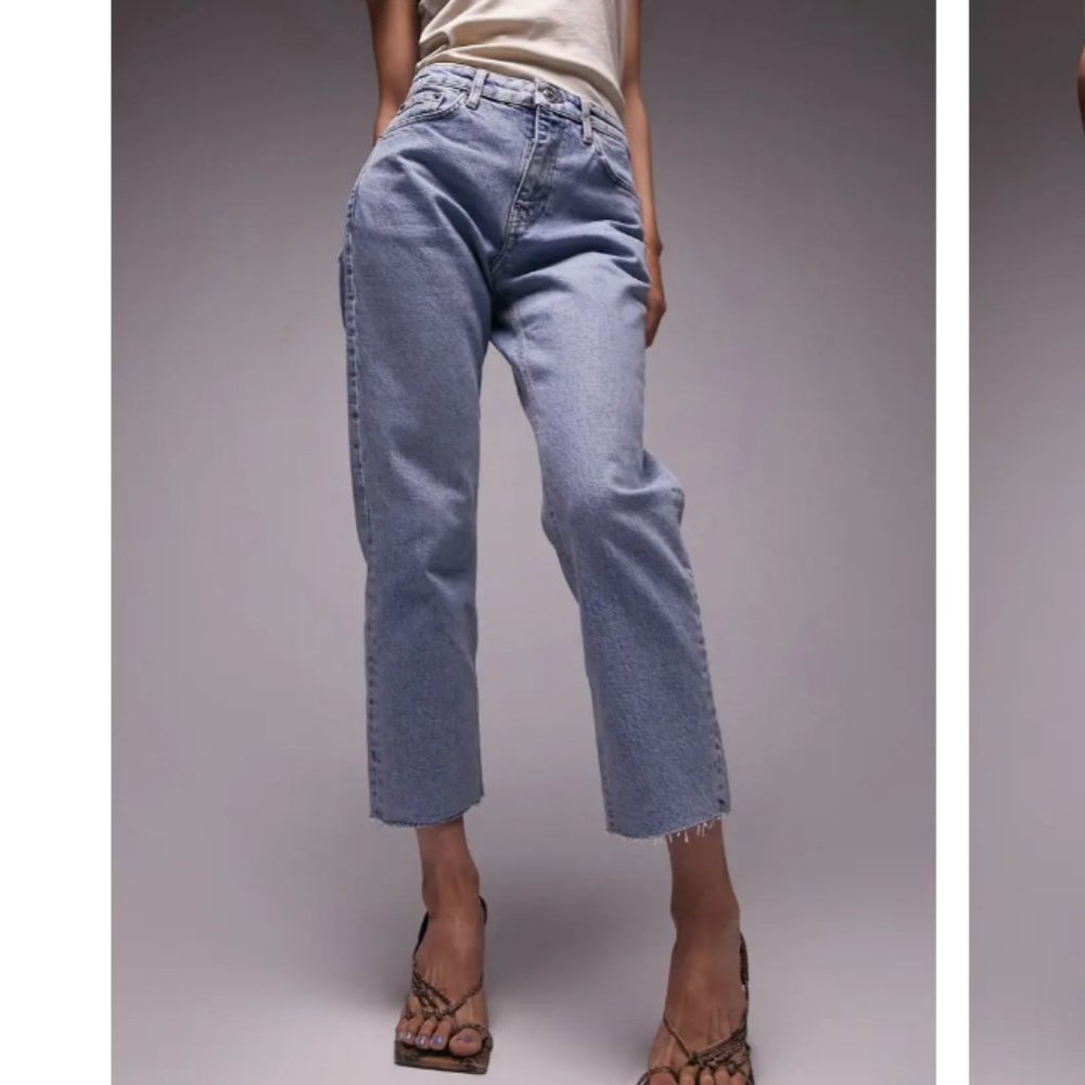 NEW w/ Tags Raw Hem Crop Straight Leg Jeans